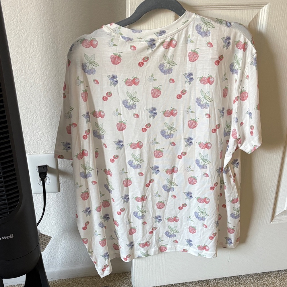 Djerf Avenue White Cherry and Berry Print Pajama Set - Picture 6 of 7